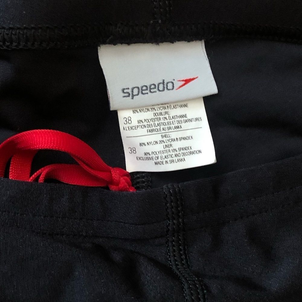 Speedo Performance Race Tech Ii Black And Red Mens Competition Jammers Sz 38 Nwt — image 3 of 8